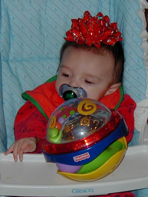 Genevieve with her new toy